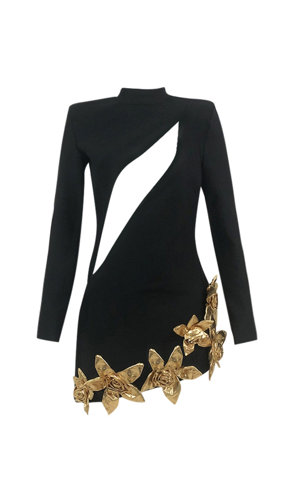 Avah Gold Flower Bandage Mini Dress