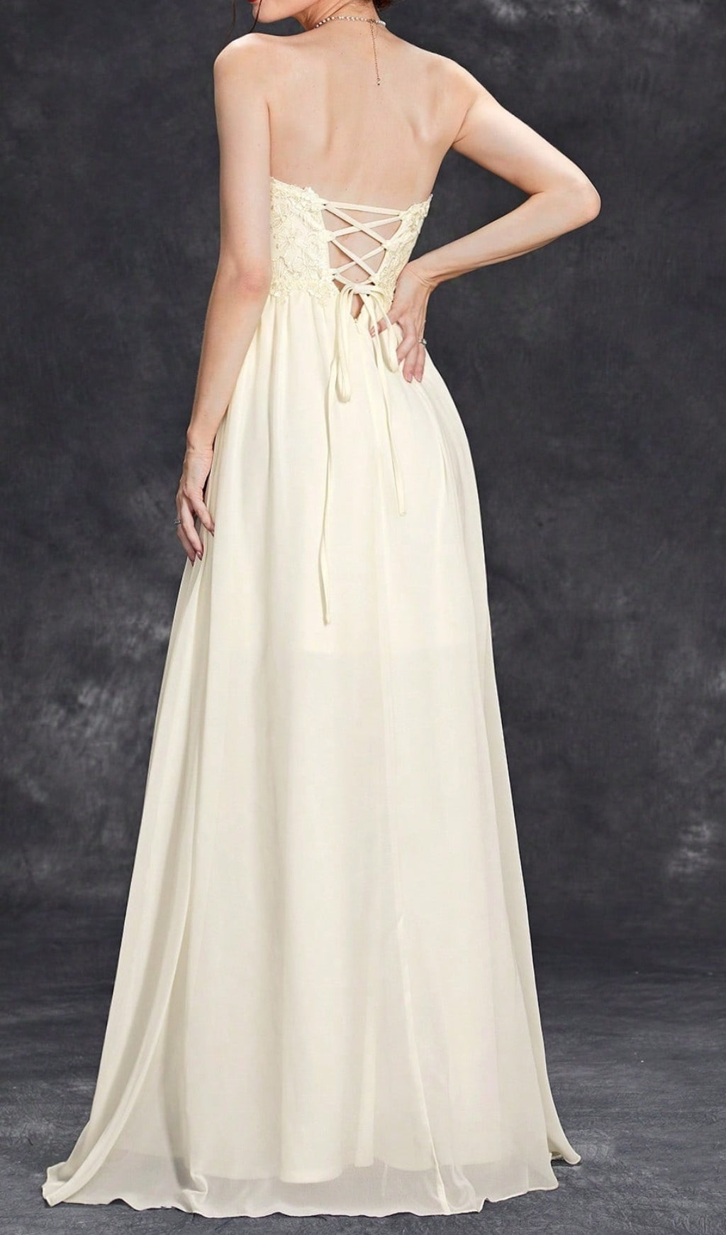 Demia Strapless Flower Maxi Dress