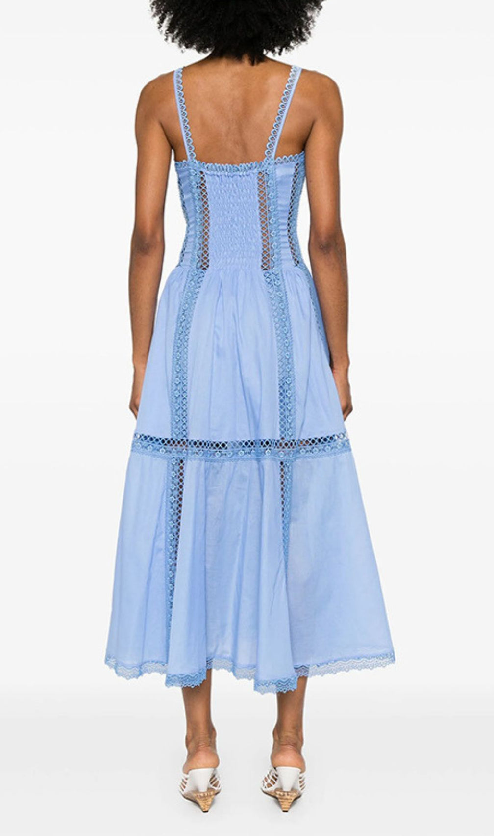 Emmly Strappy Embroidery Midi Dress