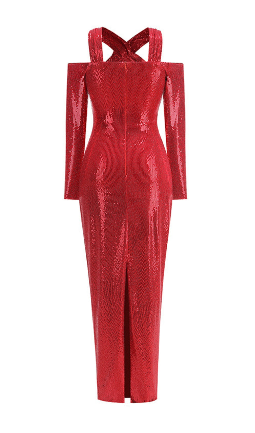 Benigno Flower Cutout Sequin Maxi Dress