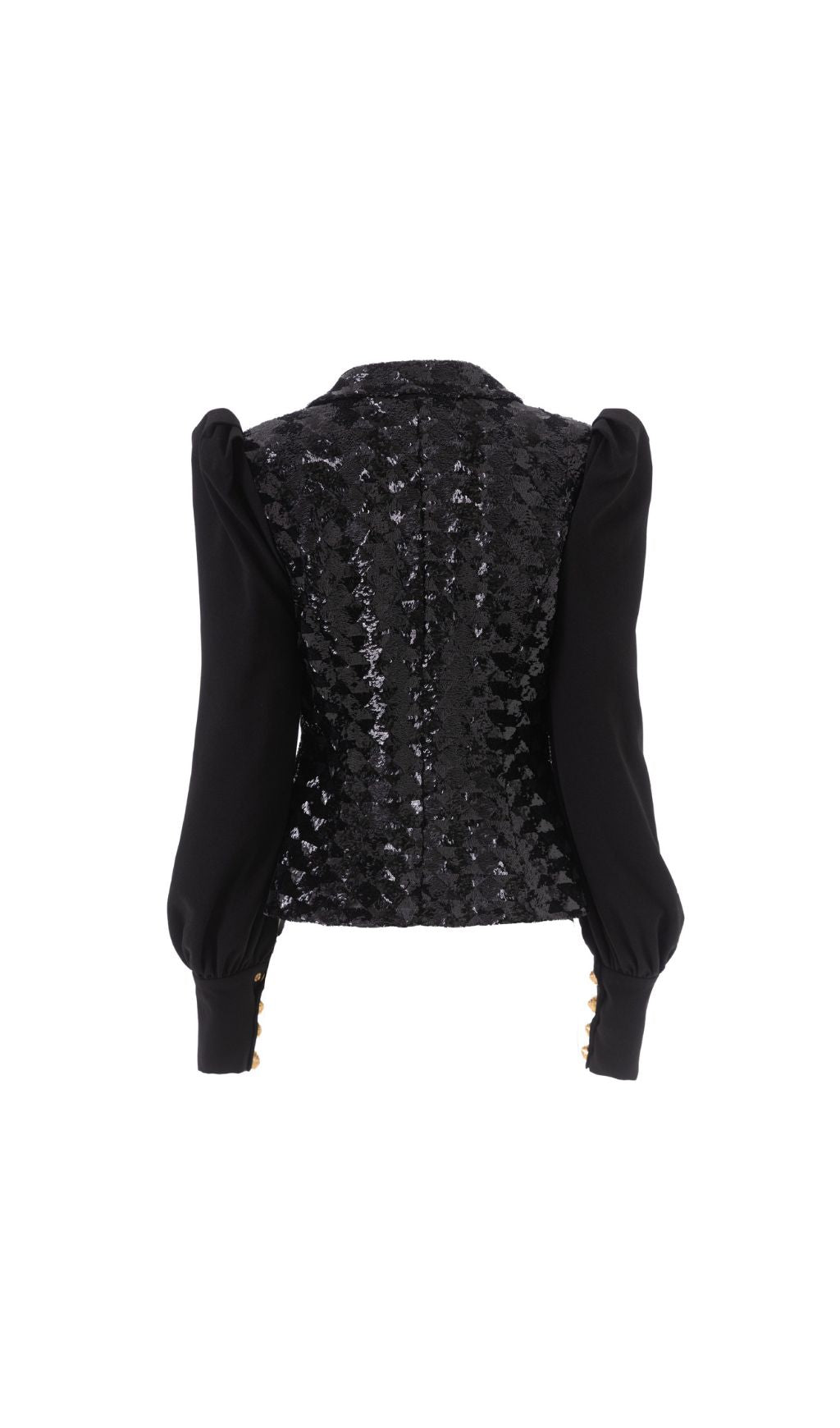 Heiress Glamorous Black Sequin Double-Breasted Blazer Jacket