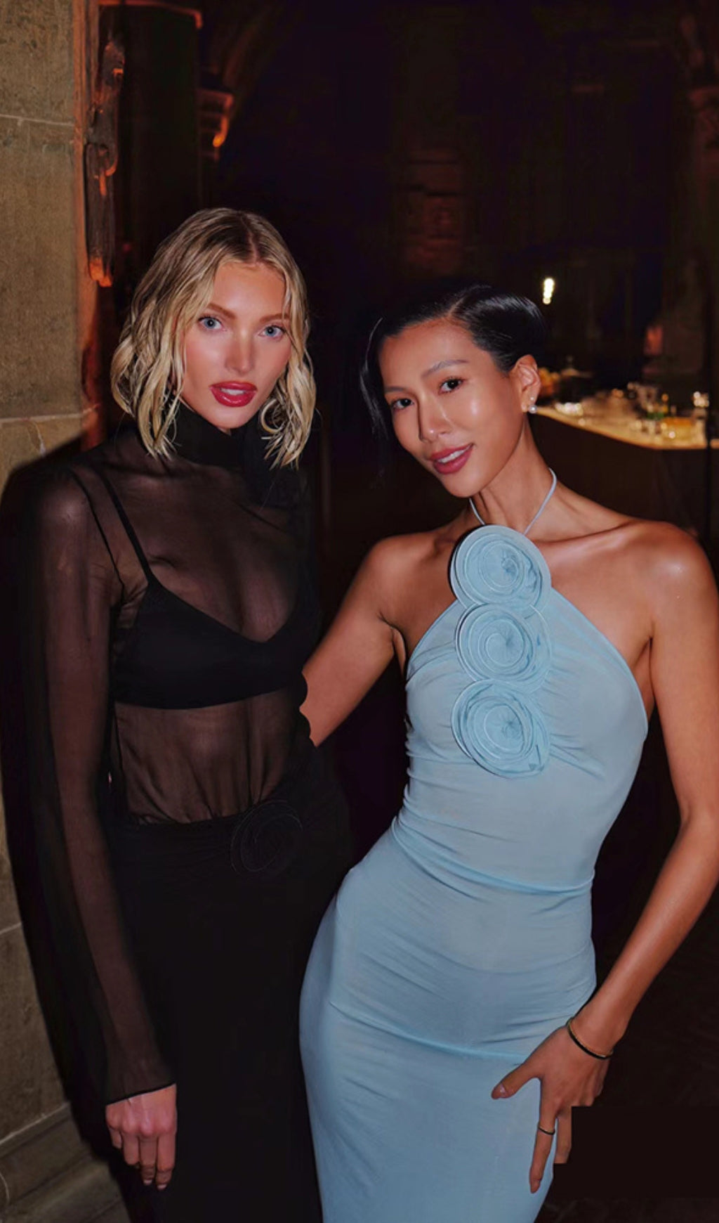 Neutrals Floral-Appliqué Strapless Gown Maxi Dress