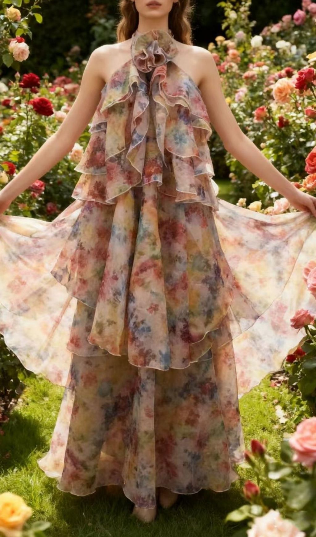 Lalitha Halter Printed Maxi Dress