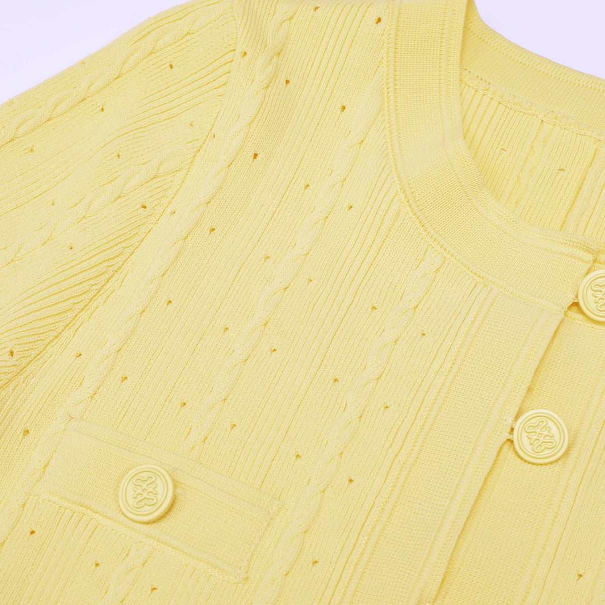 Kilenya Yellow Knit Long Sleeve Midi Dress