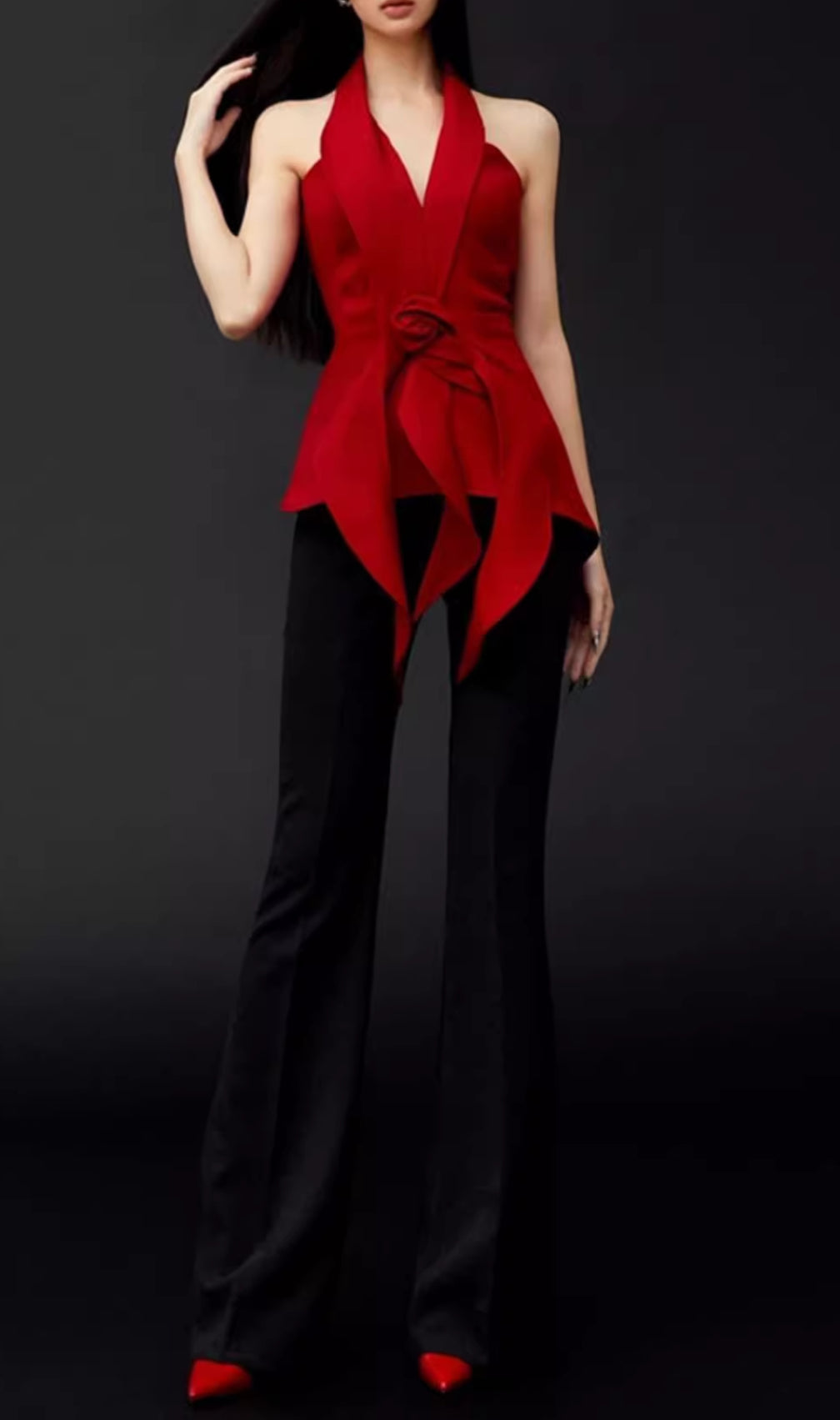 Edel Halter Flower Top