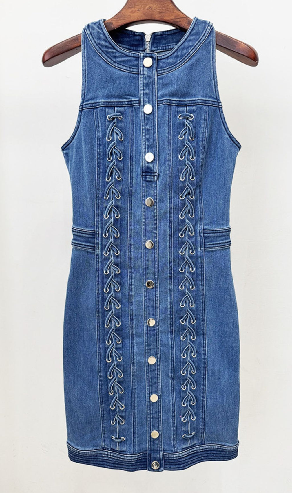 Jonet Blue Denim Sleeveless Mini Dress