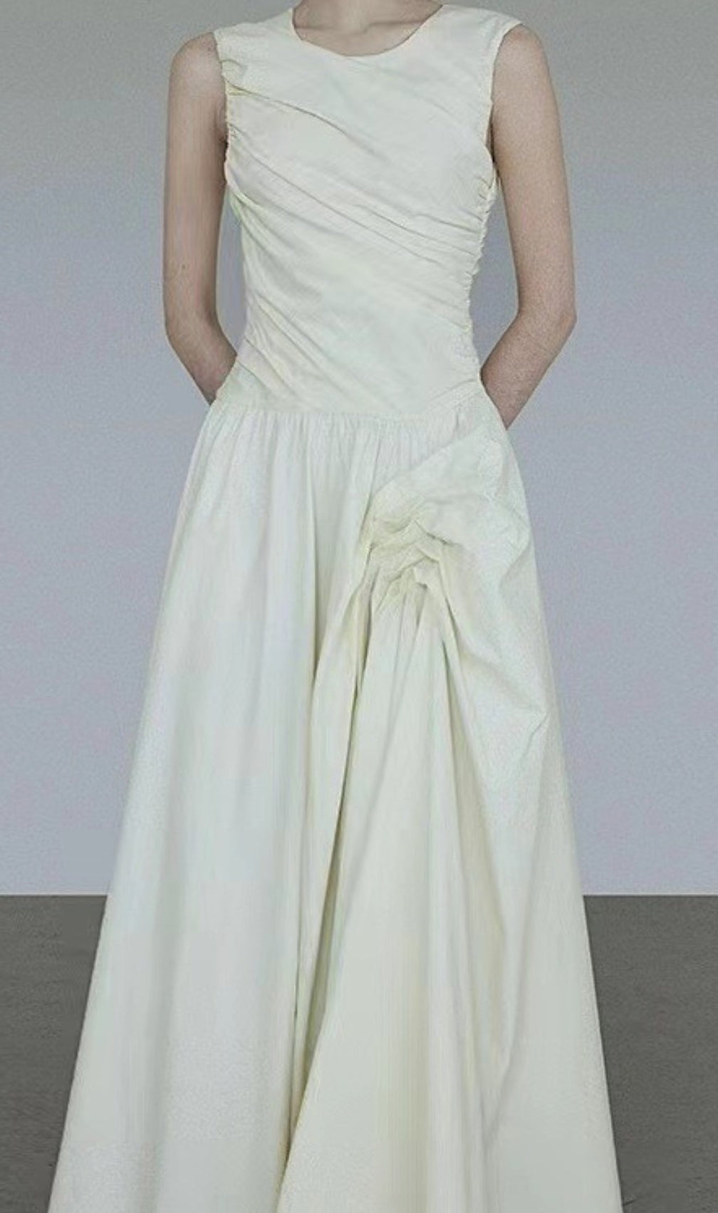 Atalaya White Ruched Maxi Dress