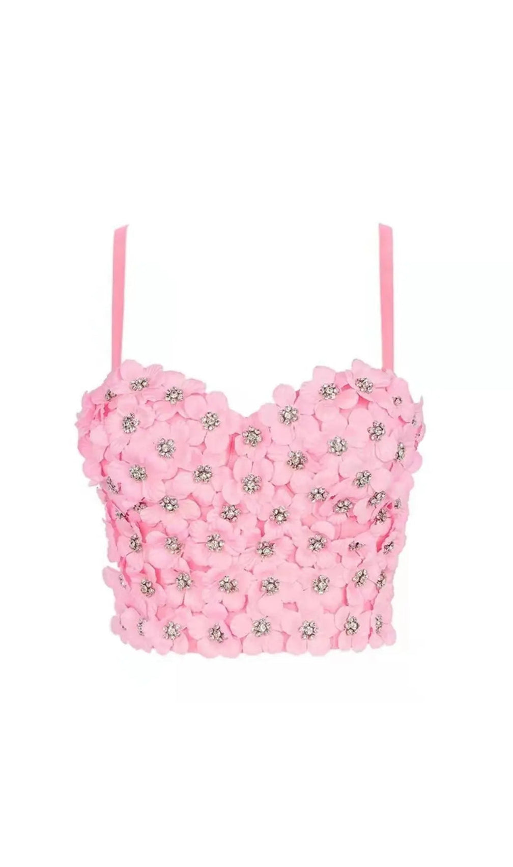 Black Flower Crystal Top