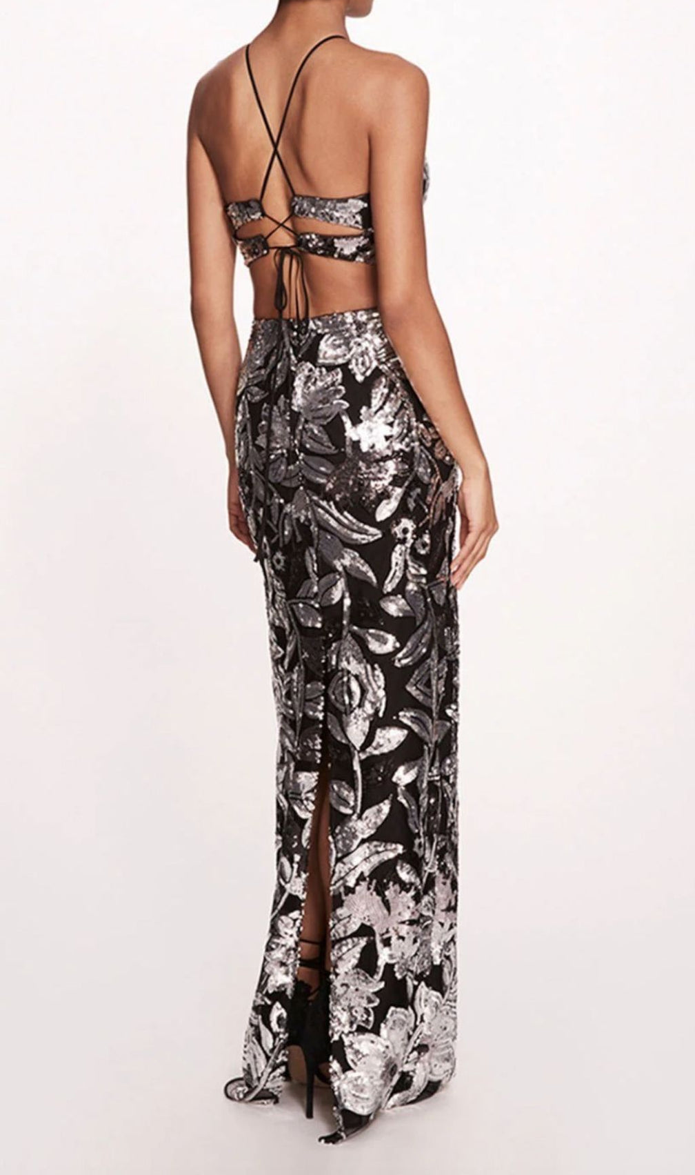 Gabe Sequin Backless Maxi Dress