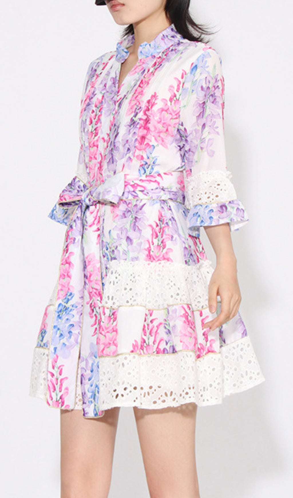 Erast Printed Embroidery Mini Dress