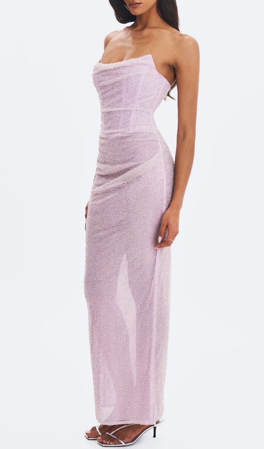 Kerrigan Pink Sequin Strapless Maxi Dress | Dazzling Formal Gown