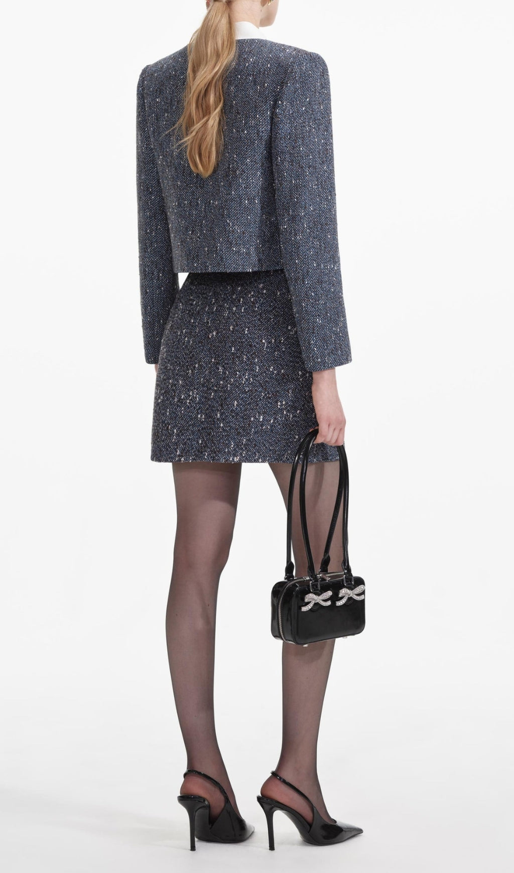 Blue Boucle Mini Skirt