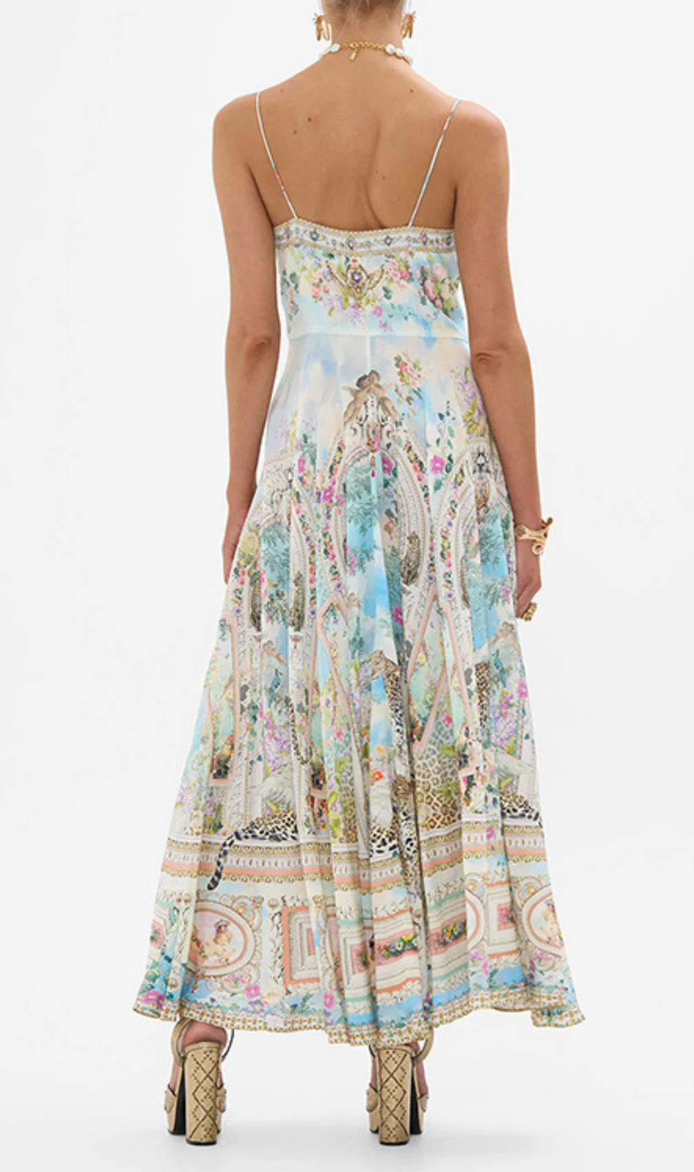 Gaynell Strappy Printed Maxi Dress
