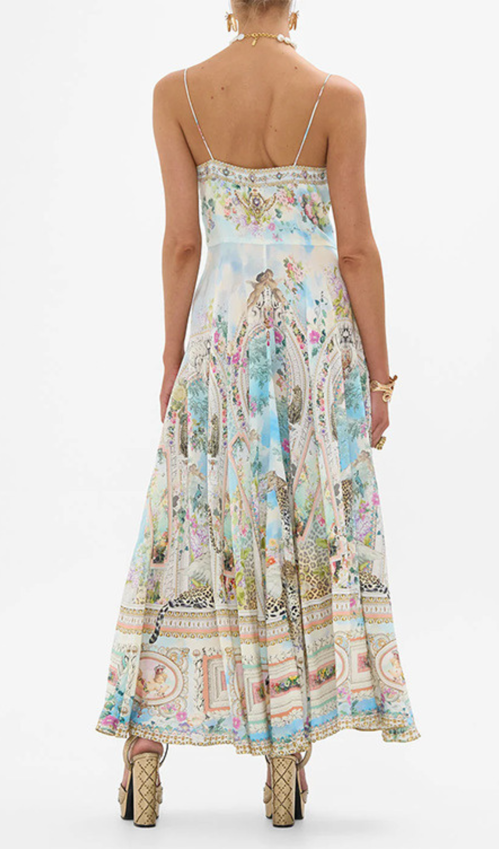 Gaynell Strappy Printed Maxi Dress
