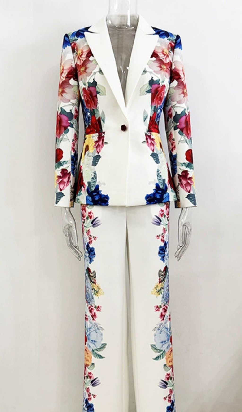 Fuyuko Flower Printed Blazer & Pants Set