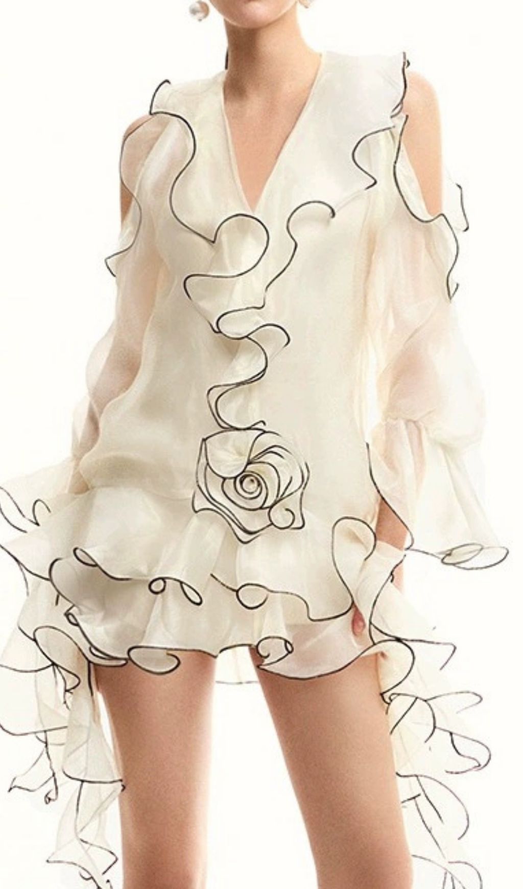 Eudoxie White Ruffle Mini Dress