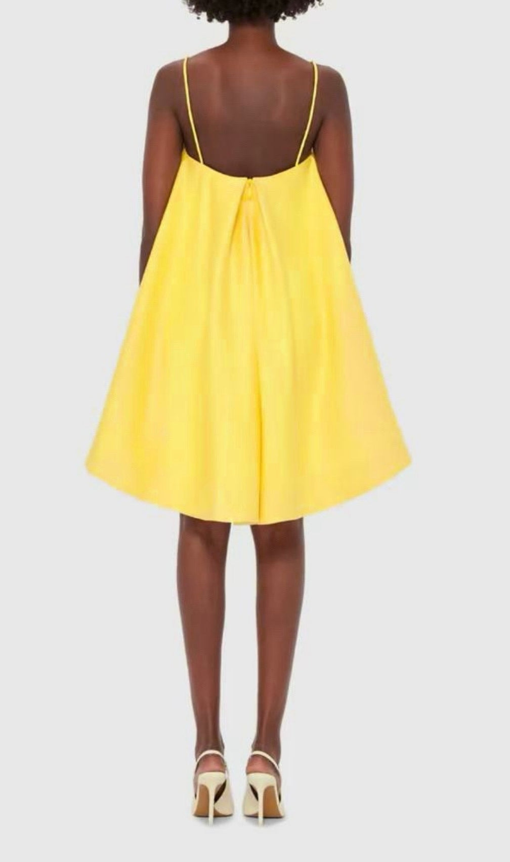 Fina Yellow Flower Embroidery Mini Dress