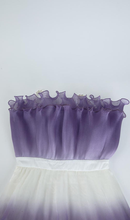 Fiene Purple Strappy Cake Midi Dress