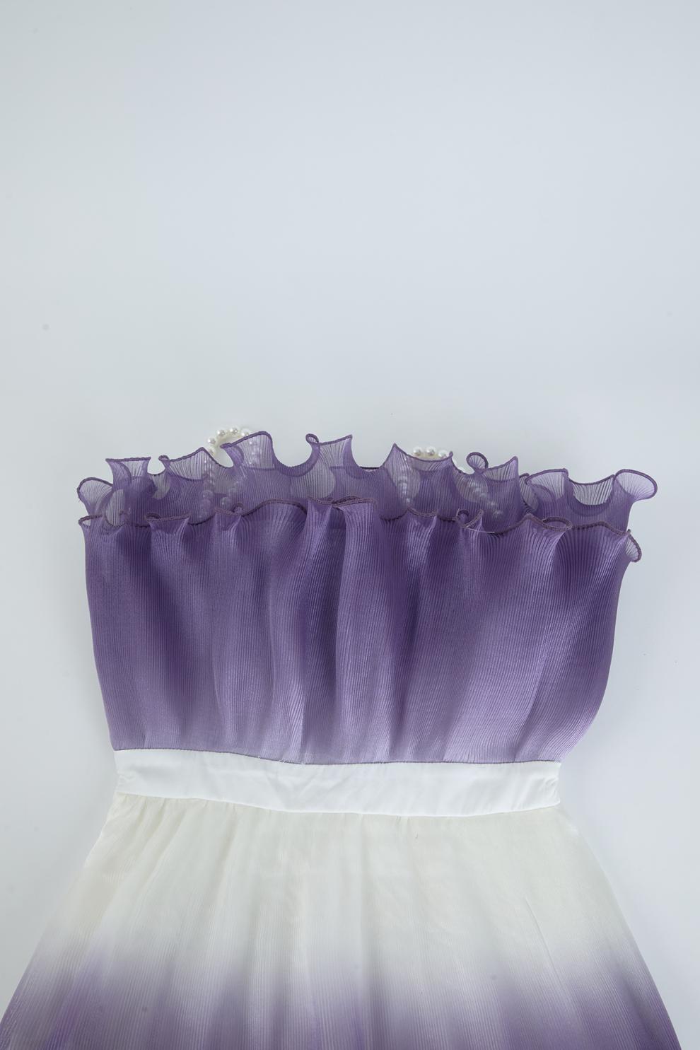 Fiene Purple Strappy Cake Midi Dress