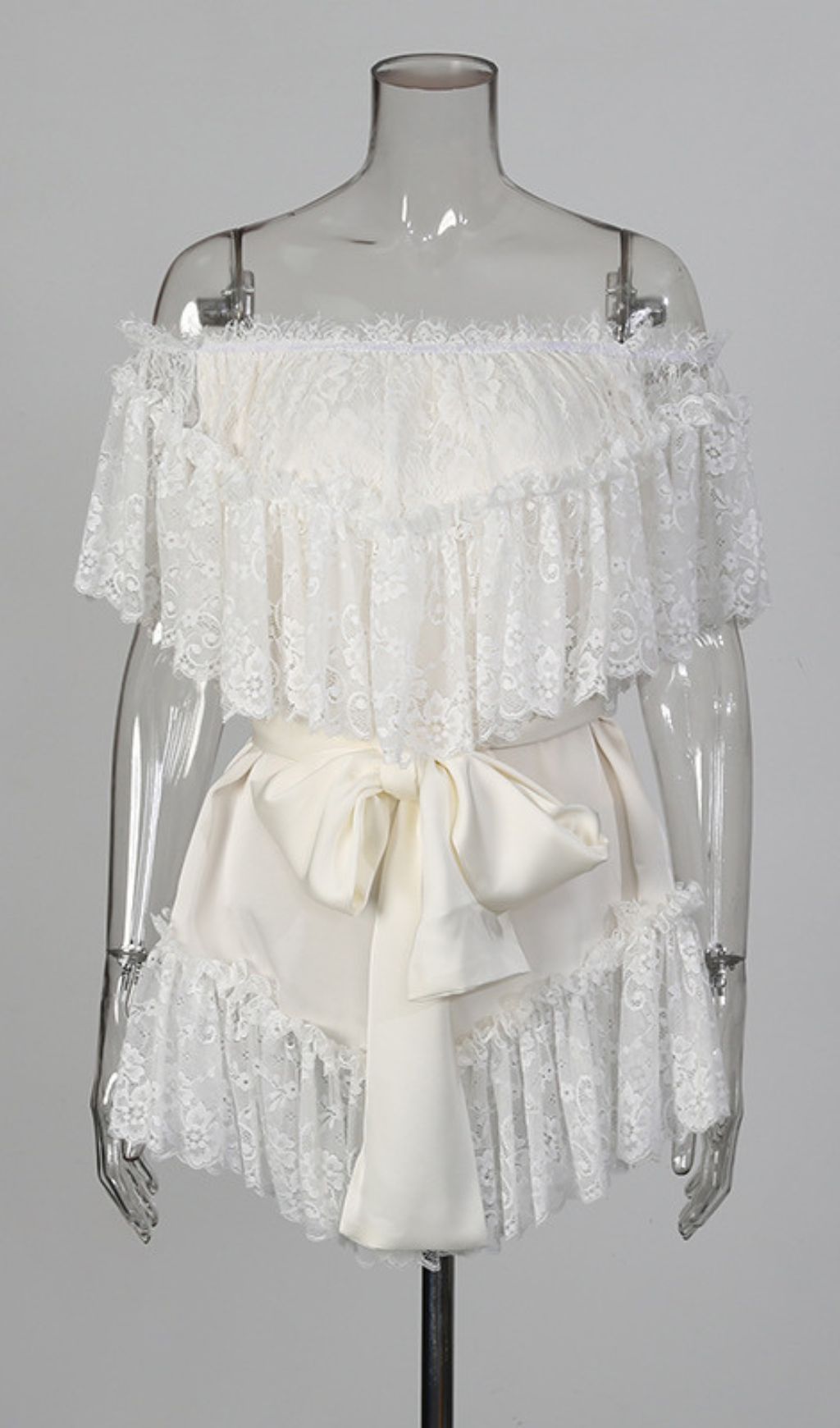 Basye Enchanting Off-Shoulder Lace Mini Dress | Glamorous Evening & Cocktail