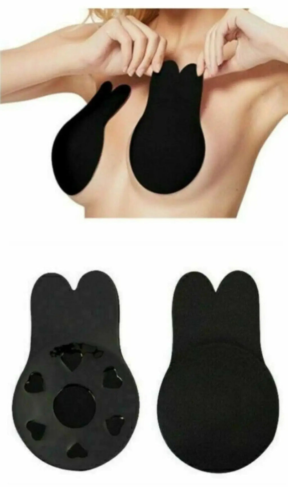 Sticky Invisible Backless Lift Breast Bra - Black