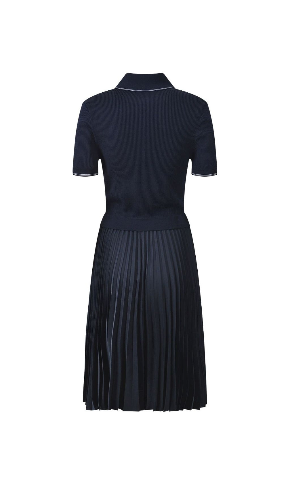 Effortless Chic: Two-Tone Pleated Polo Mini Dress for Women