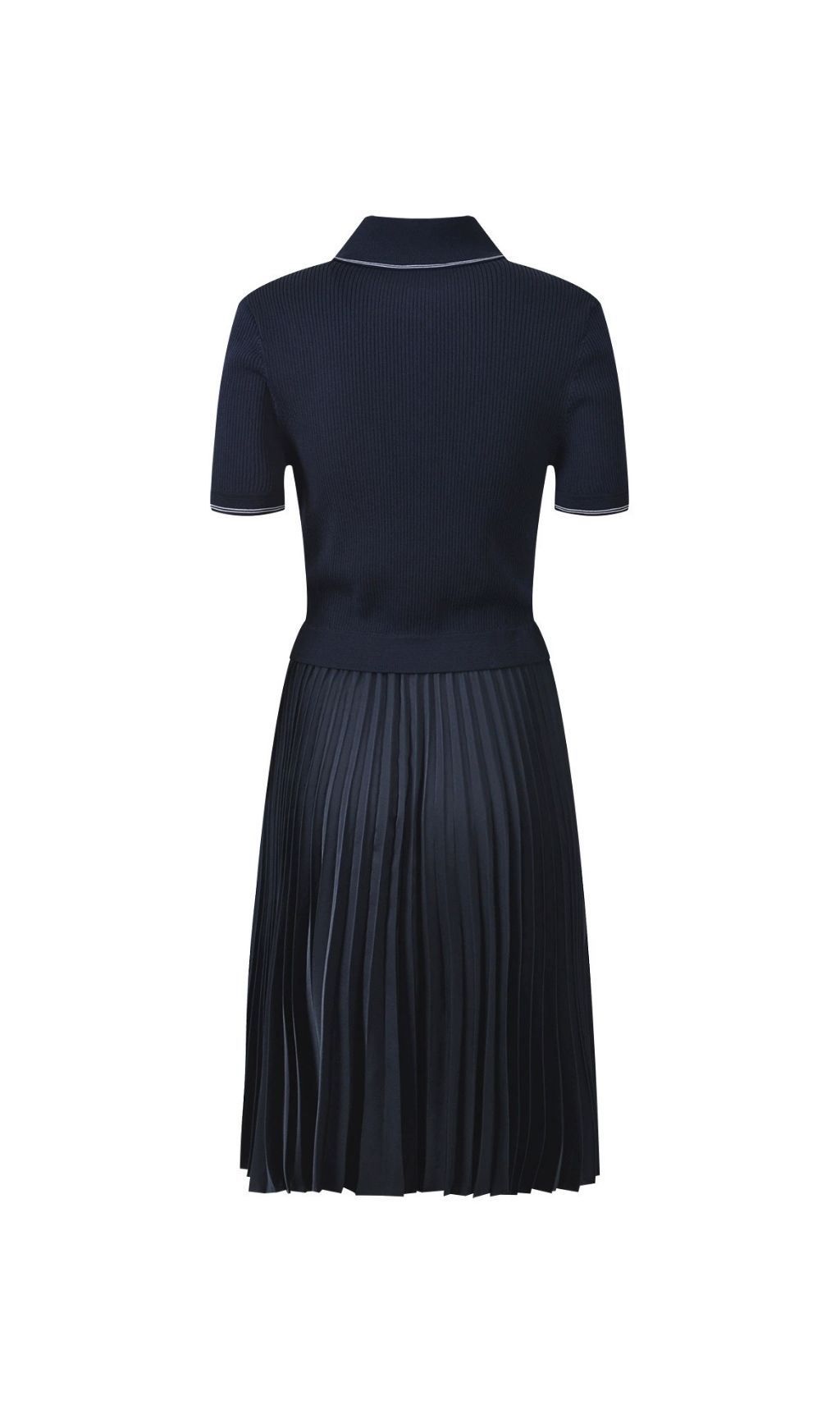 Effortless Chic: Two-Tone Pleated Polo Mini Dress for Women