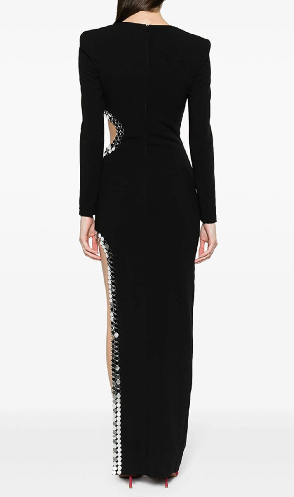 Gerasim Black Long Sleeve Sequin Maxi Dress