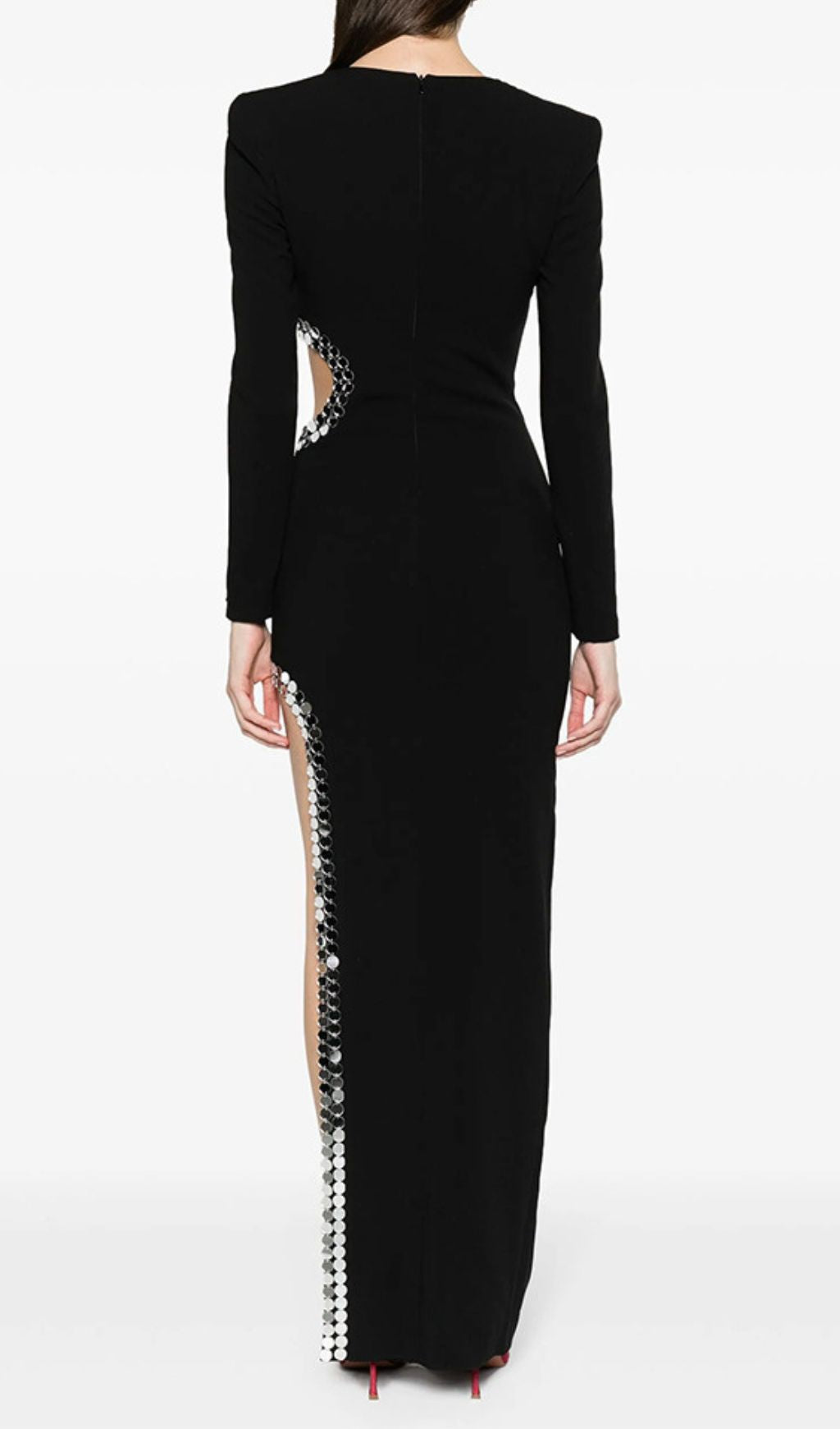 Gerasim Black Long Sleeve Sequin Maxi Dress