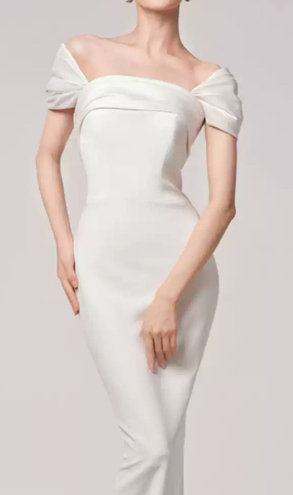 Faisal White Off-Shoulder Wedding Dress