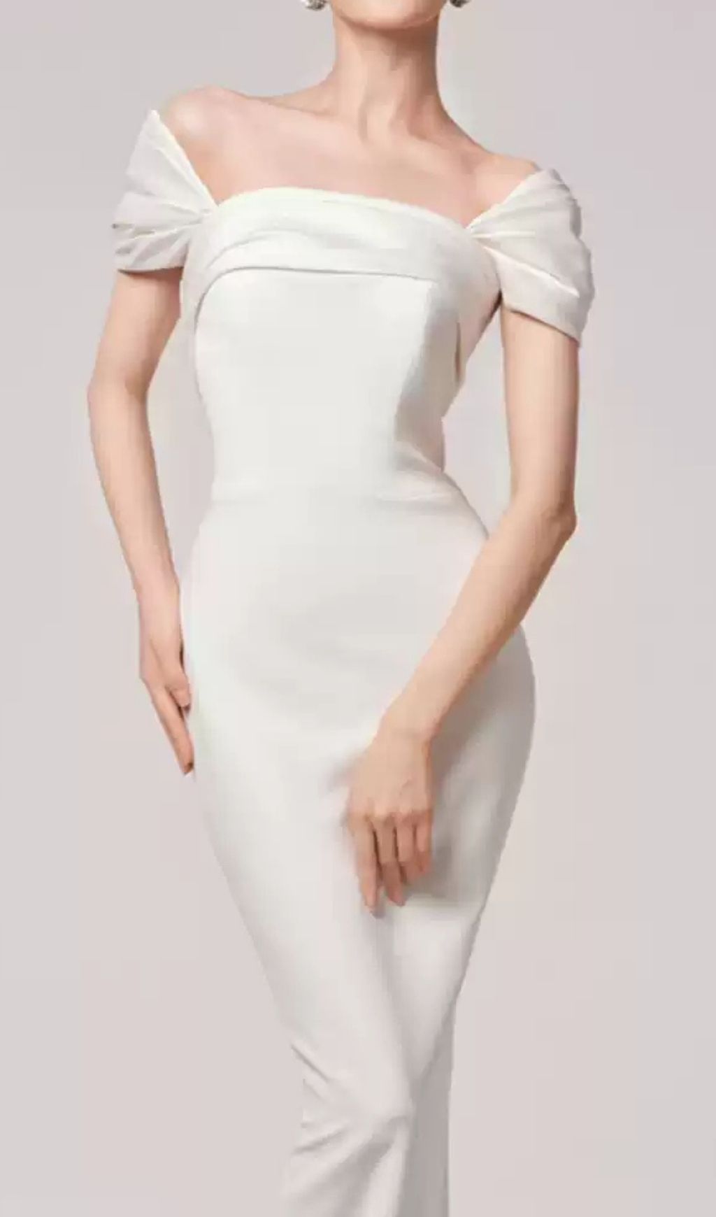 Faisal White Off-Shoulder Wedding Dress