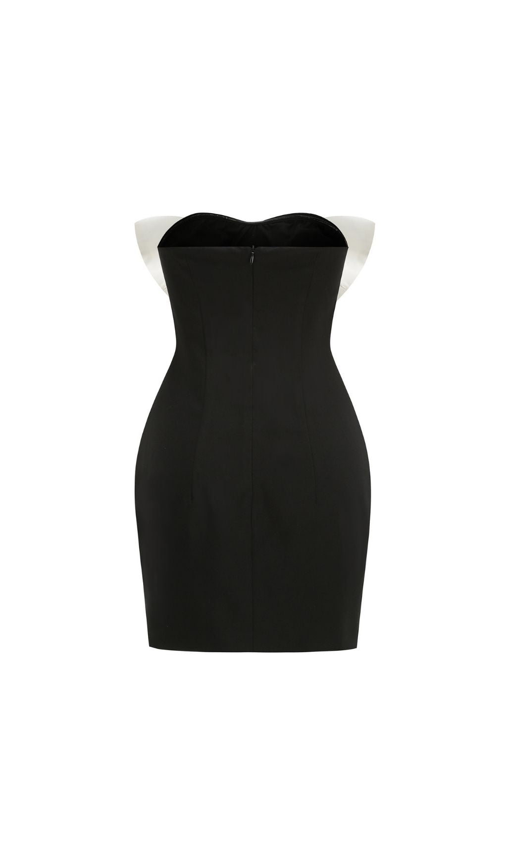 Keylee Chic Strapless Bow Mini Dress - Black & White Statement