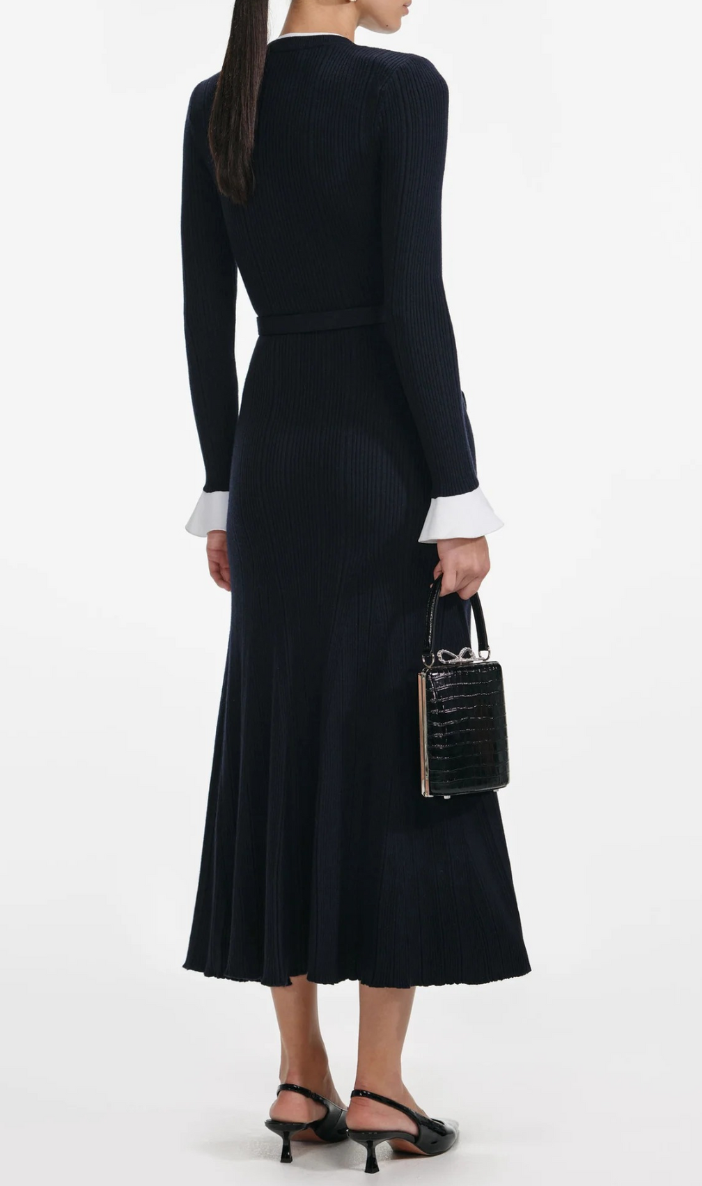 Heather Knit Long Sleeve Midi Dress