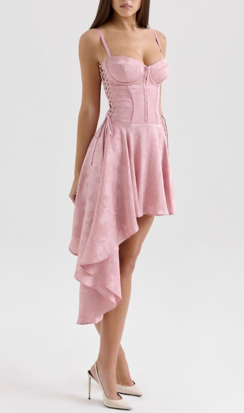 Enzo Pink Strappy Mini Dress