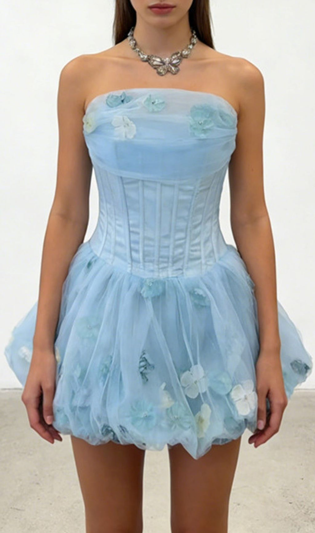 Kalani Strapless Corset Floral Mini Dress - Unleash Your Inner Bloom