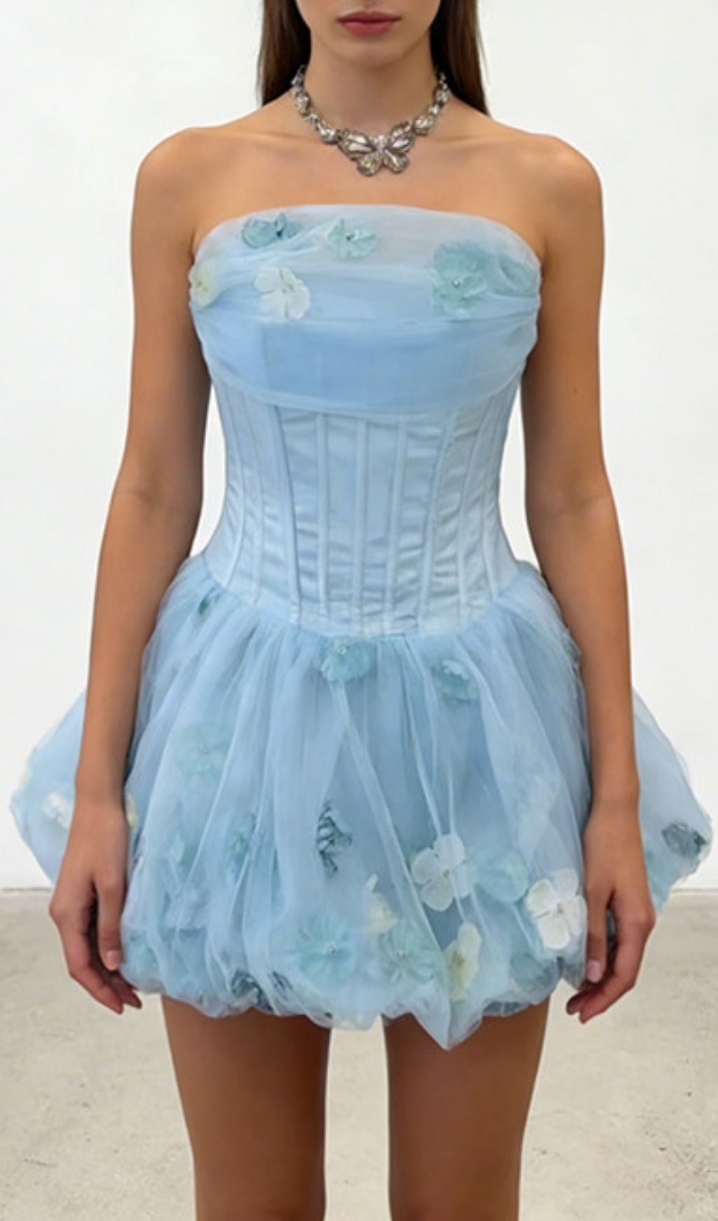 Kalani Strapless Corset Floral Mini Dress - Unleash Your Inner Bloom