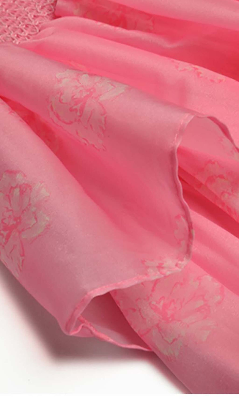 Puff Sleeve Tiered Mini Dress In Pink