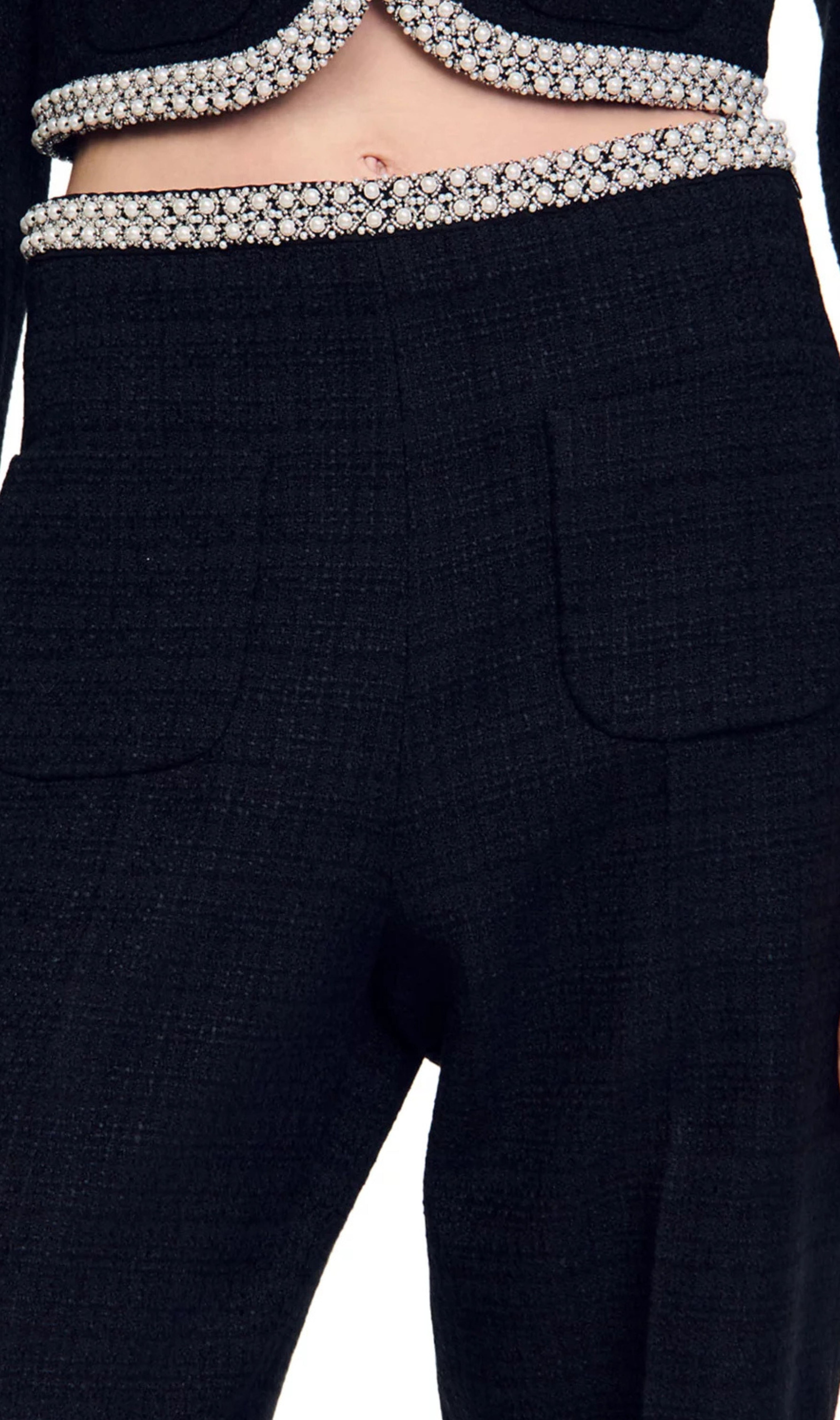 Vaya Beaded Tweed Pants