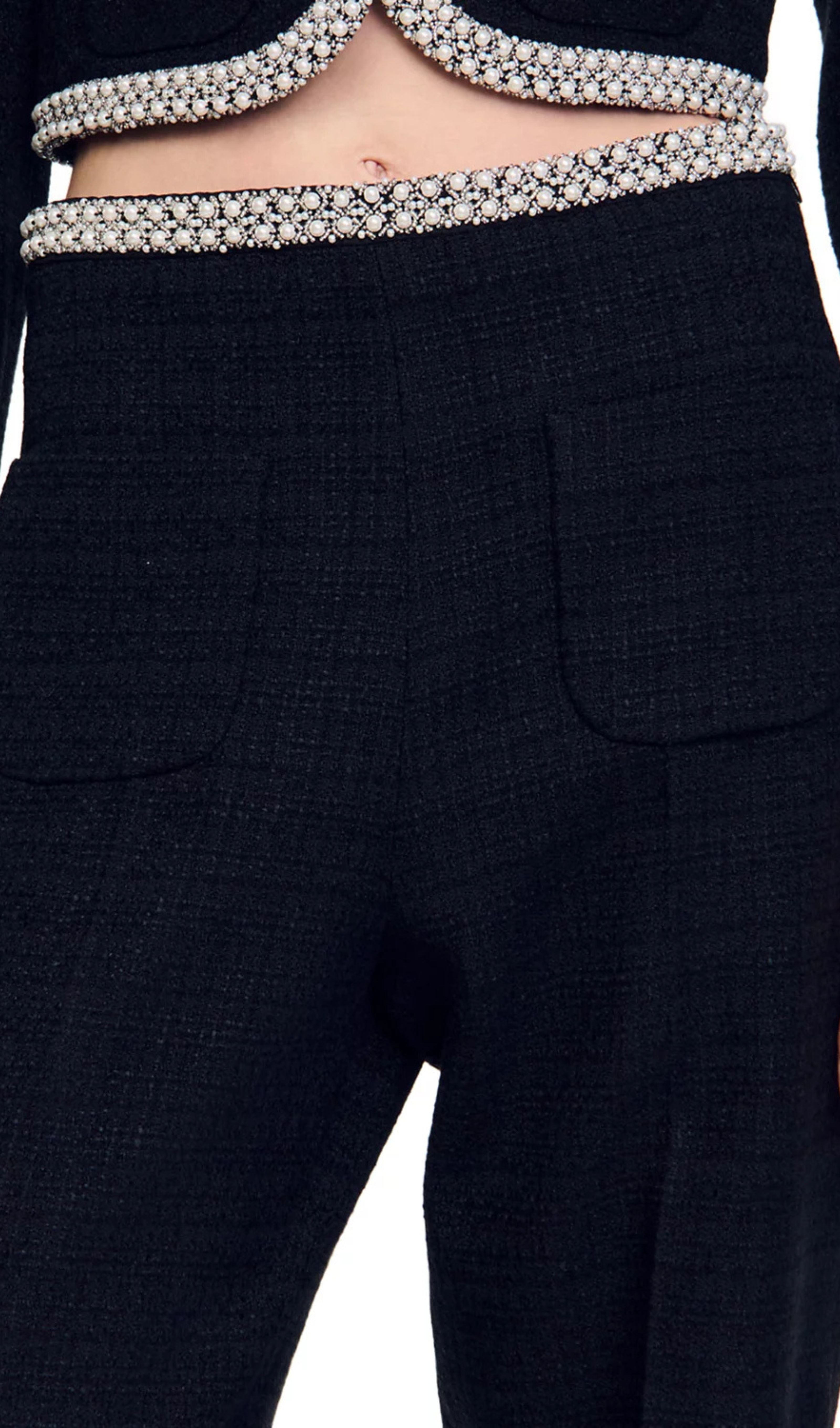 Vaya Beaded Tweed Pants