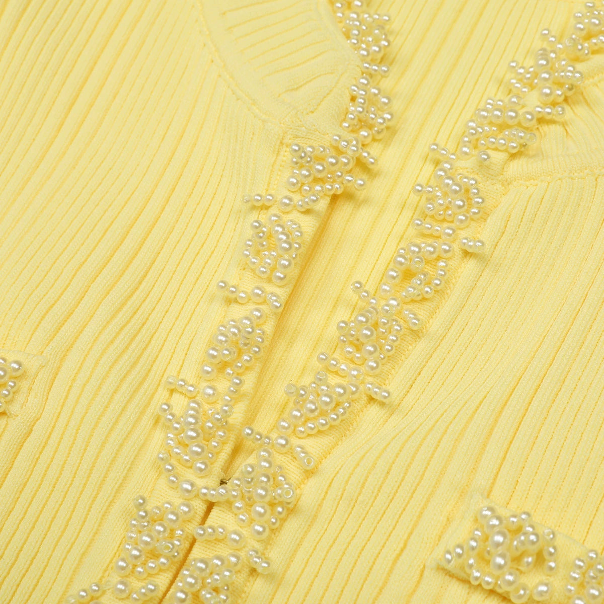 Buttery Yellow Ribbed Knit Cardigan & Mini Skirt Set - Chic 2-Piece Outfit