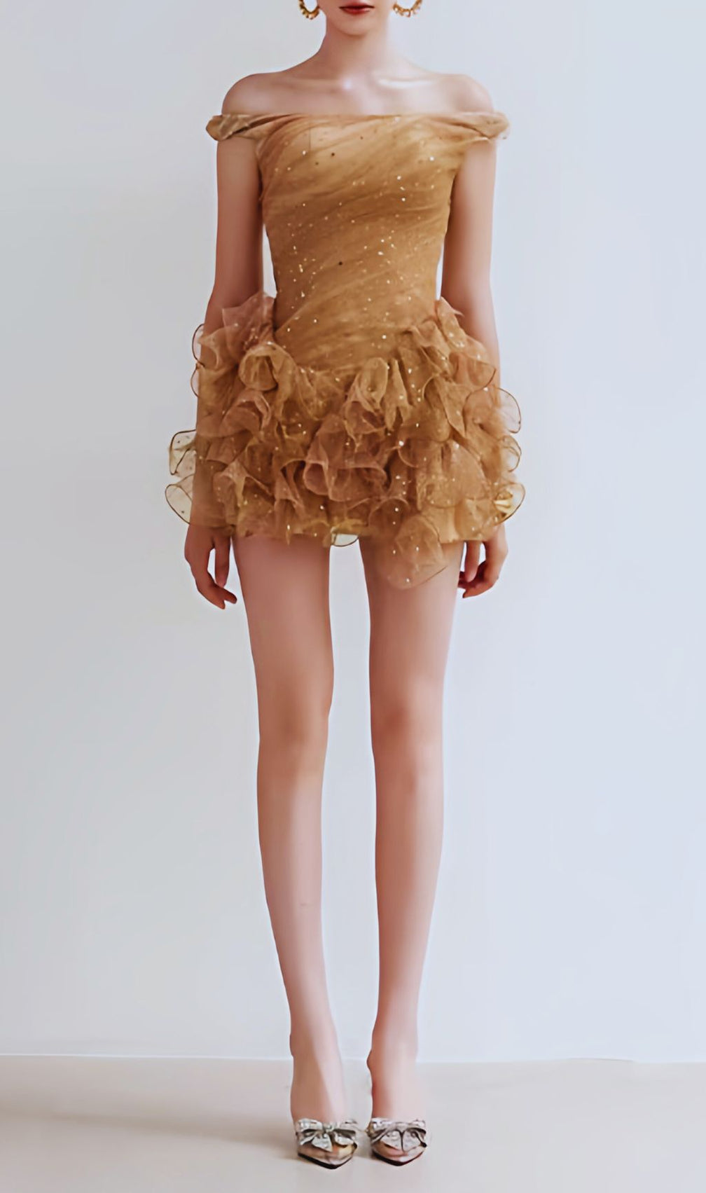 Ismene Mesh Pleated Mini Dress