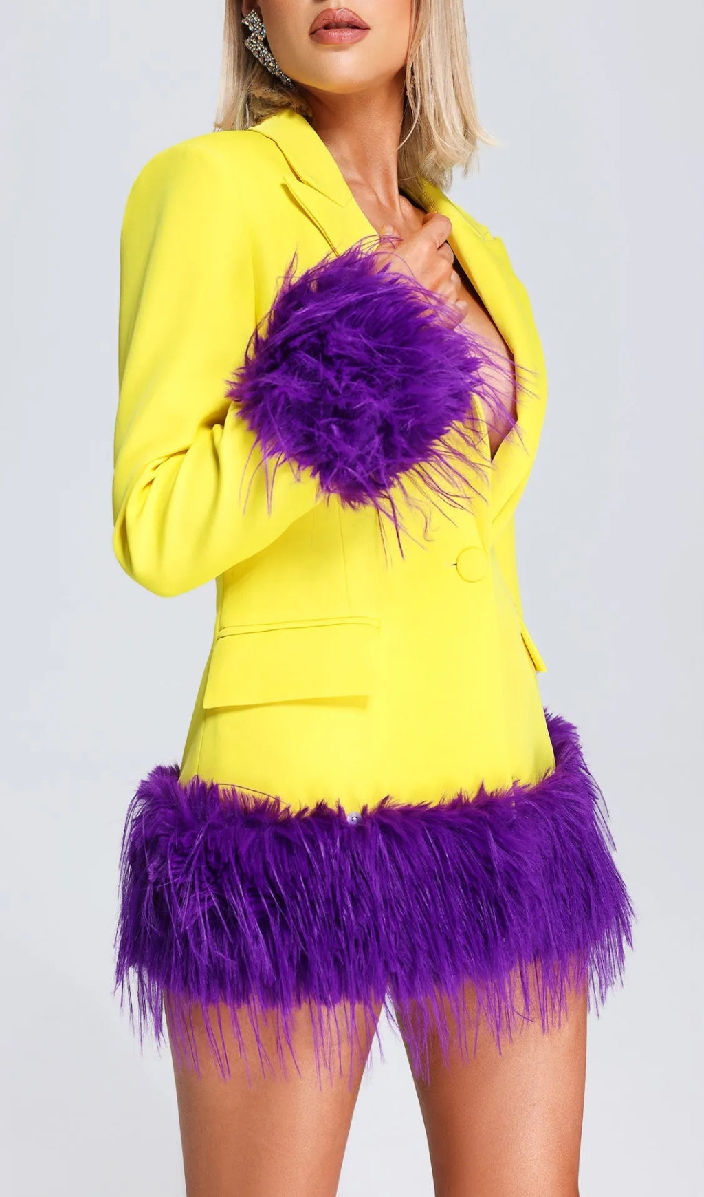 Anzu Feather Blazer Dress