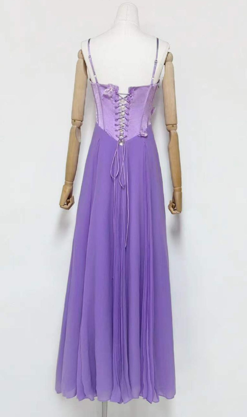 Glain Strappy Corset Mesh Maxi Dress