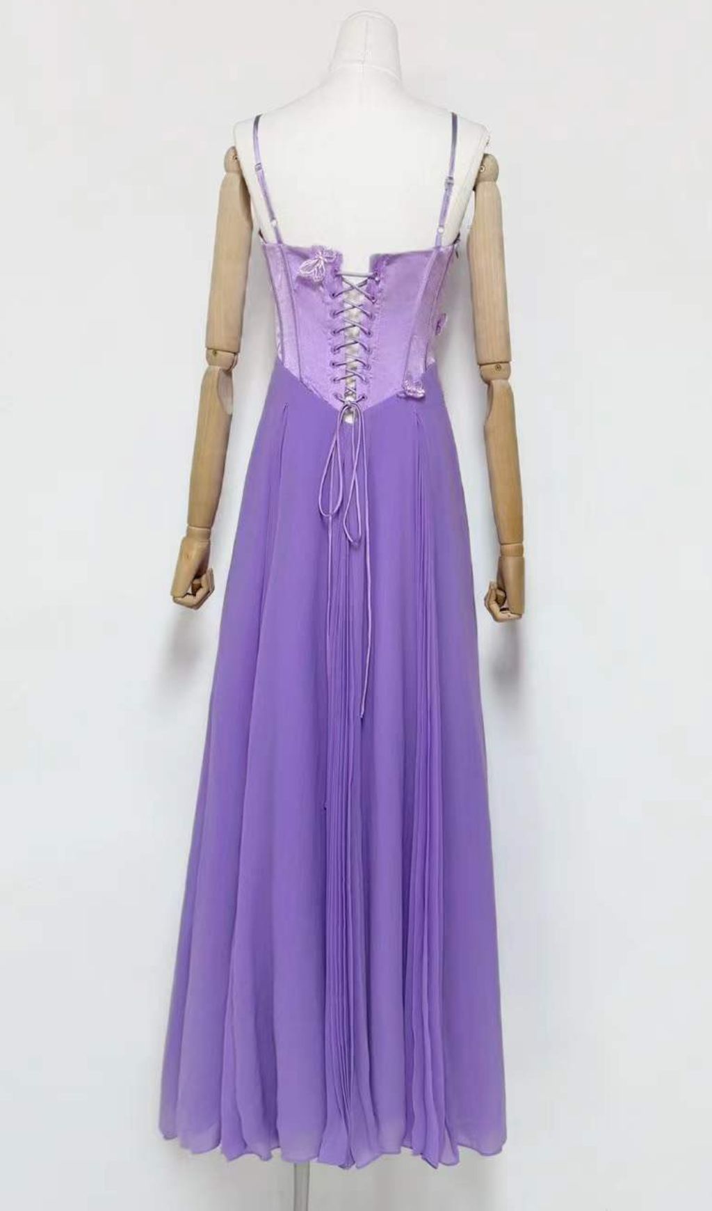 Glain Strappy Corset Mesh Maxi Dress