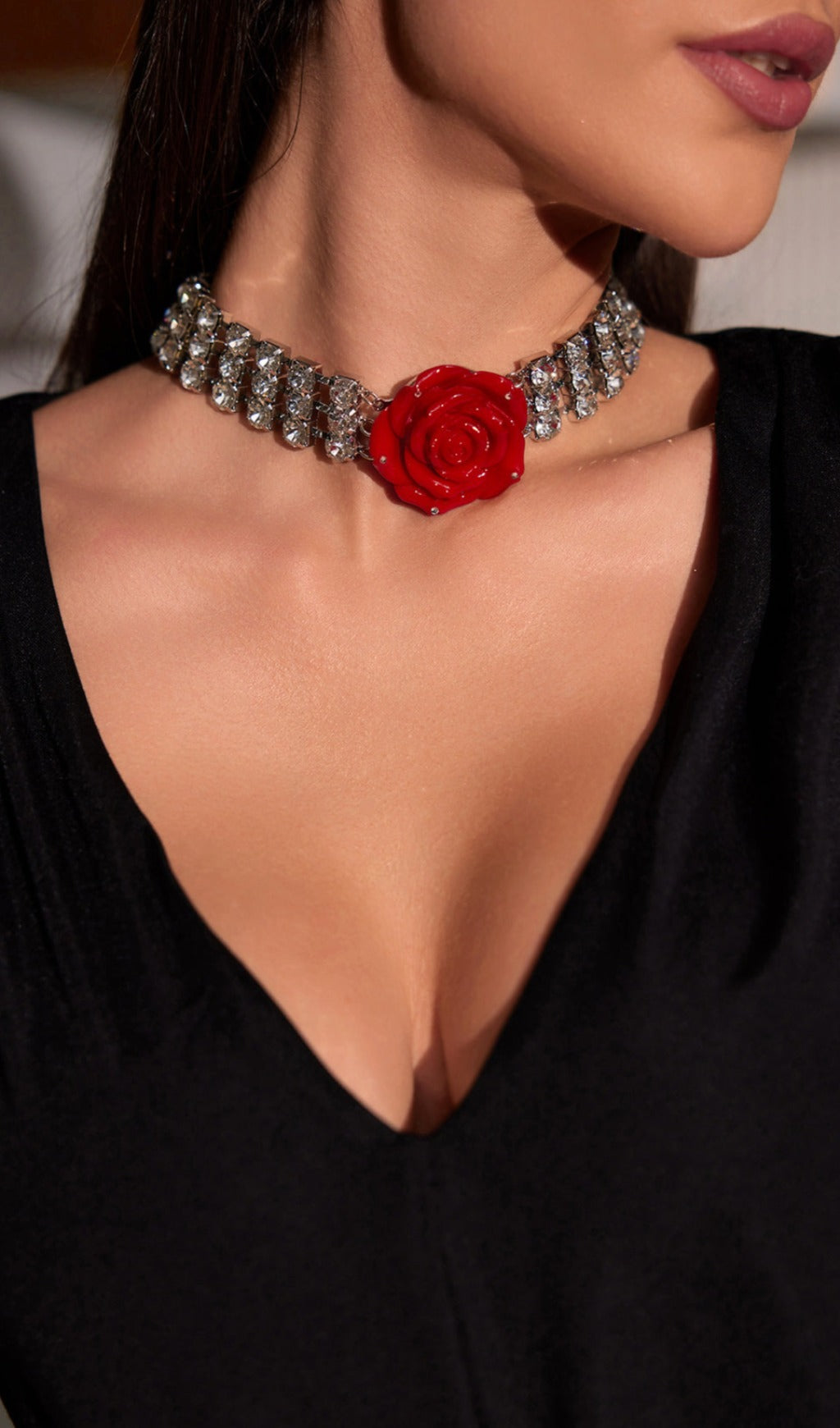 Avni Crystal Rose Necklace