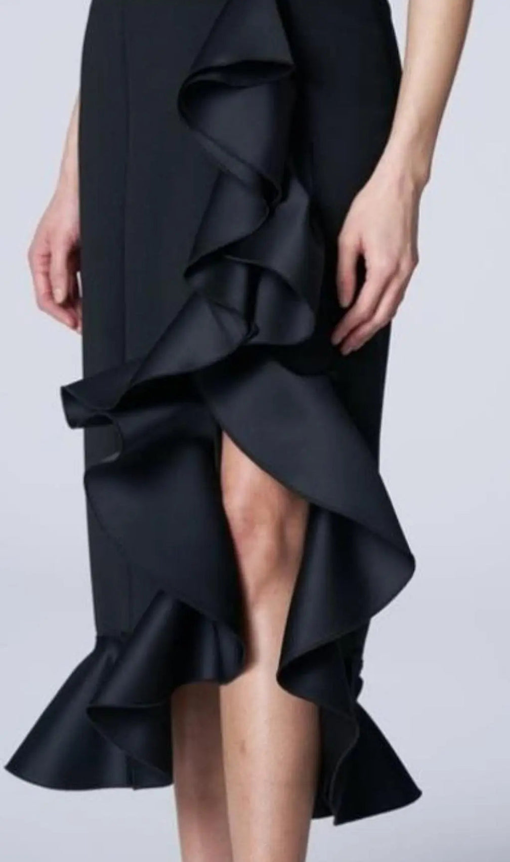 Bandage Ruched Midi Dress In Black