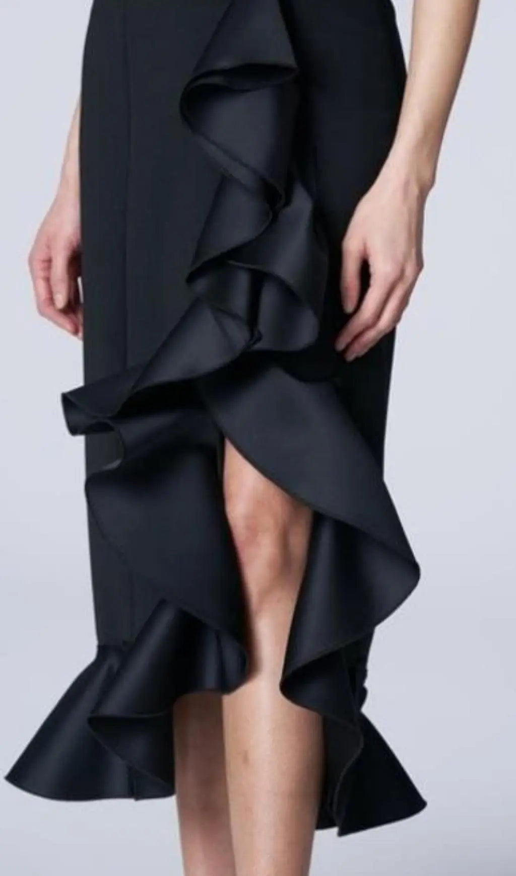 Bandage Ruched Midi Dress In Black
