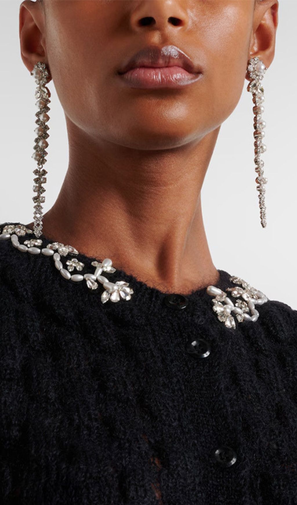 Kaimana Dazzling Diamante & Pearl Chandelier Statement Earrings