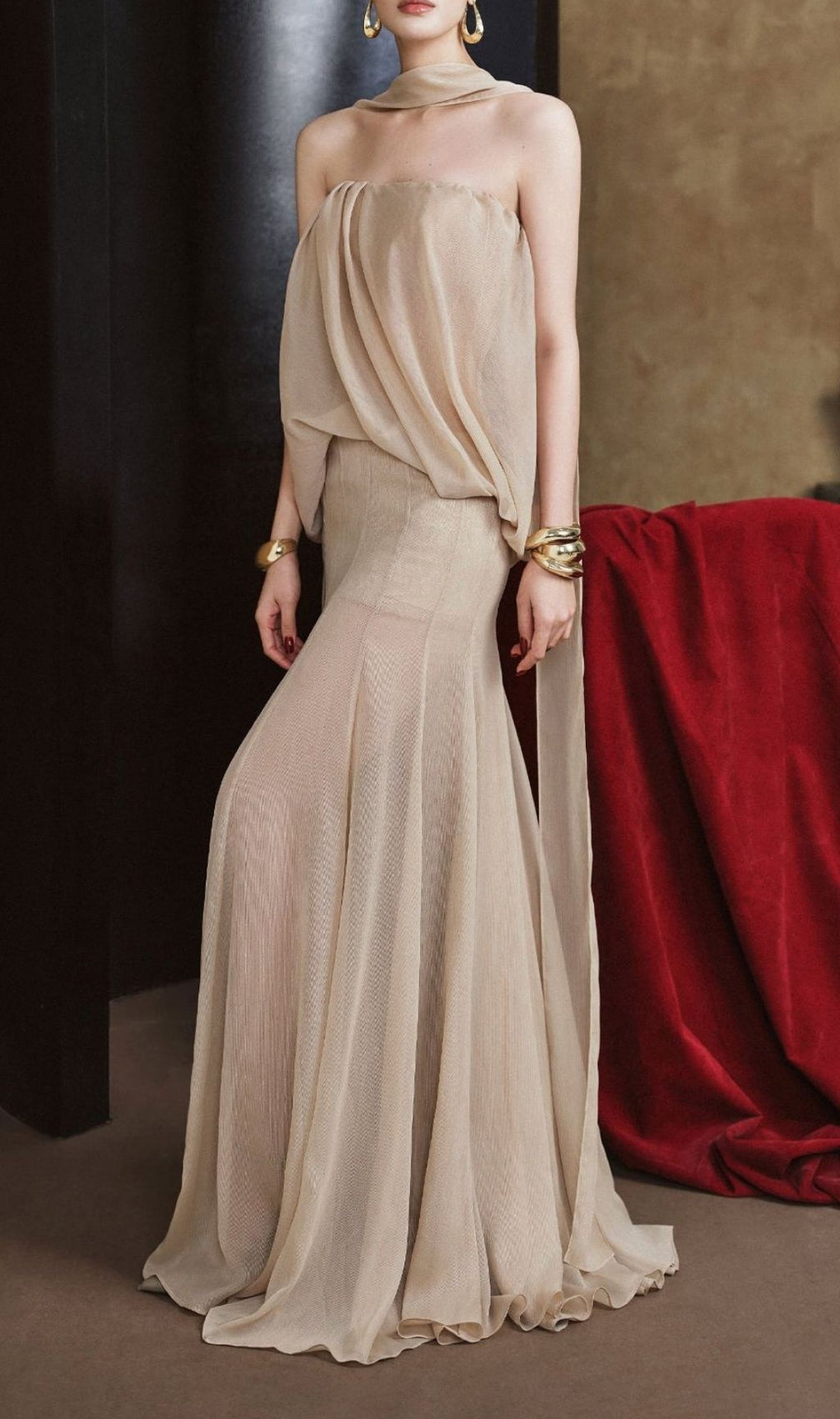 Keri Draped Maxi Dress - Effortless Elegance & Flowy Halter Gown