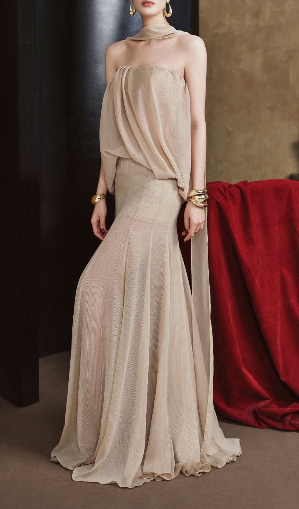 Keri Draped Maxi Dress - Effortless Elegance & Flowy Halter Gown